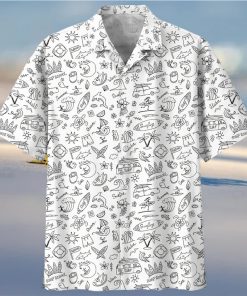 Surfing White High Quality Unisex Hawaiian Shirt