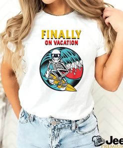 Surfing skeleton on Vacation art shirt