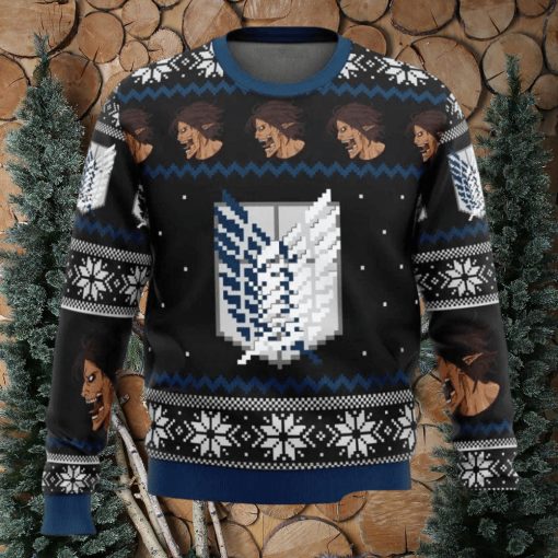 Survery Corps Attack On Titan Christmas Ugly Sweater 3D