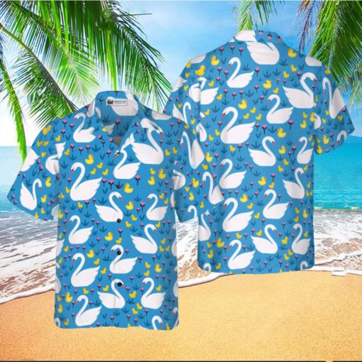 Swans And Ducks Swimming Hawaiian Summe T Shirt