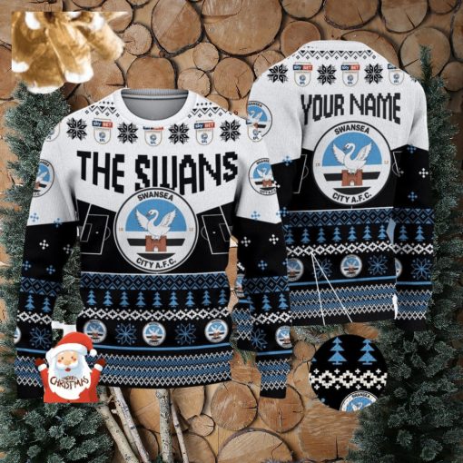 Swansea City A.F.C 3D Ugly Christmas Sweater Christmas Holiday Gift Custom Name For Men And Women