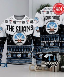 Swansea City AFC EFL Logo Custom Name Ugly Sweater Christmas