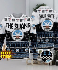 Swansea City FC Big Logo Custom Name 3D Ugly Christmas Sweater Christmas Gift For Big Fans