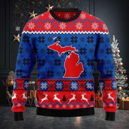 Sweet Home Michigan Ugly Christmas Sweater Gift Men Women