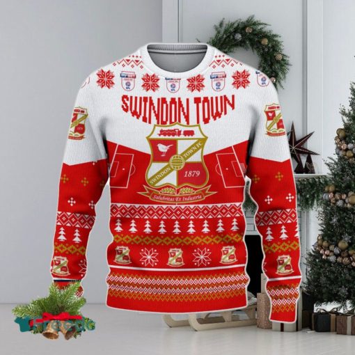 Swindon Town Snowflakes Tree Custom Name Ugly Christmas Sweater New For Fans Gift Holidays Christmas