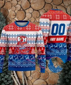 Sydney Roosters 3D Christmas Sweater 2023 Custom Number And Name