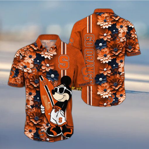 Syracuse Orange Aloha Mick Pattern Hawaiian Shirt For Fans