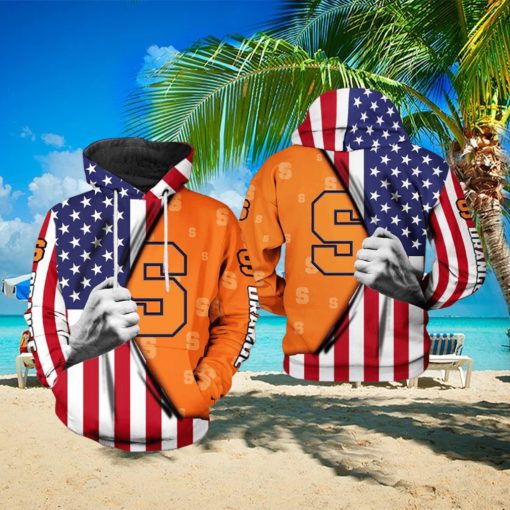 Syracuse Orange NCAA US Flag 3D Printed Hoodie