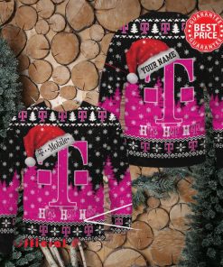 T Mobile Logo Santa Hat Pine Tree Snowflake Custom Name Ugly Christmas Sweater