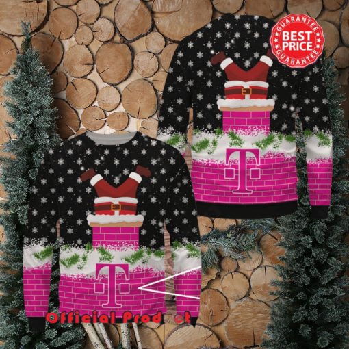 T Mobile Wool Santa Claus In Funnels Logo Ugly Christmas Sweater