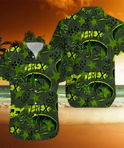 T Rex Green Hawaiian Shirts Kv