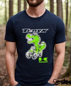 T Rex riding Jeep Teryx Kawasaki logo shirt