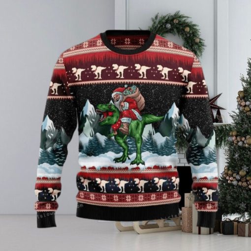 T rex Santa Clause Ugly Sweater Party