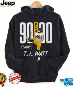 T.J. Watt number 90 Pittsburgh Steelers football player 90 for 90 pose shirt