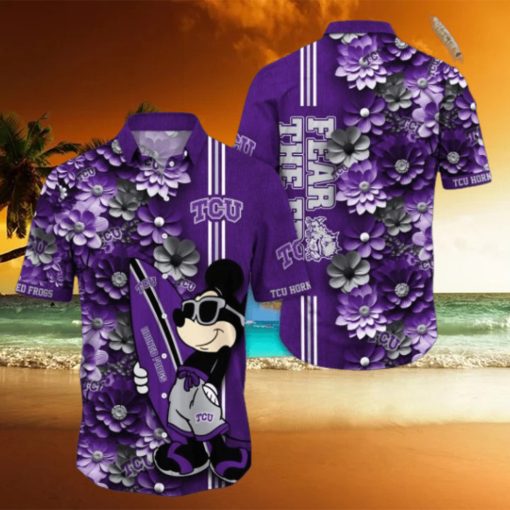 TCU Horned Frogs Hawaiian Shirt Mickey Love Surfing Trending Summer Gift