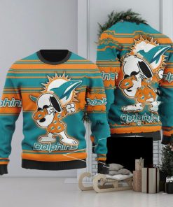 Miami Dolphins Snoppy Christmas Knitted Sweater For Men And Women