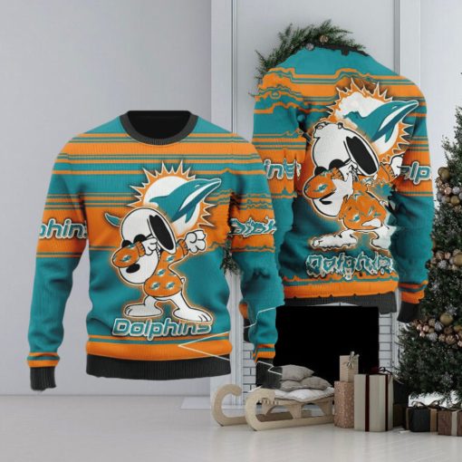 Miami Dolphins Snoppy Christmas Knitted Sweater For Men And Women