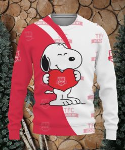 TFC Academy Snoopy Cute Heart American Sports Team Knitted Christmas Sweater Gift Holidays