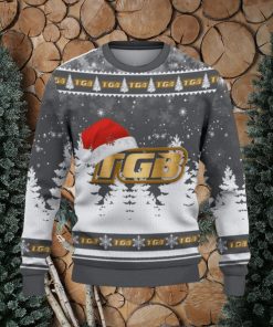 TGB Logo Wearing Santa Hat Trending Christmas Gift AOP Ugly Christmas Sweater Men Women Winter Gift