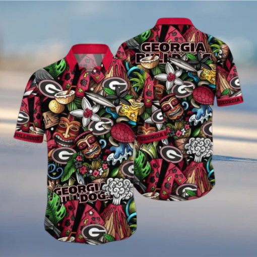 THE BEST Georgia Bulldogs NCAA1 Flower Hawaiian Shirt