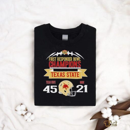 TRENDING Texas State Bobcats first responder bowl champions 2023 win Rice Owls 45 21 shirt