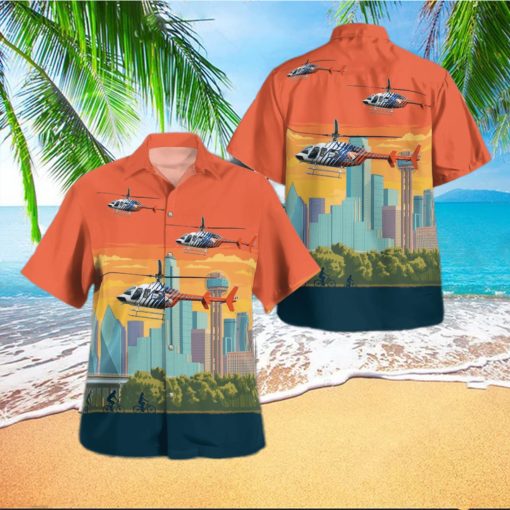 TTexas Careflite Bell 407gx Summer Aloha And Beach Short hawaiian shirt