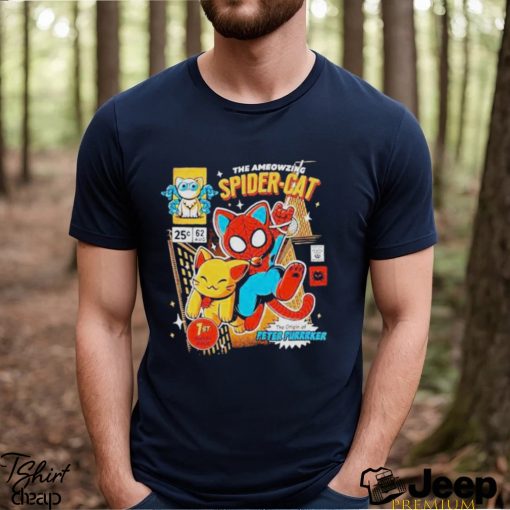 The Ameowzing Spider Cat The Peter Purrrker Spider Man Across The SpiderVerse Fan Gifts T Shirt