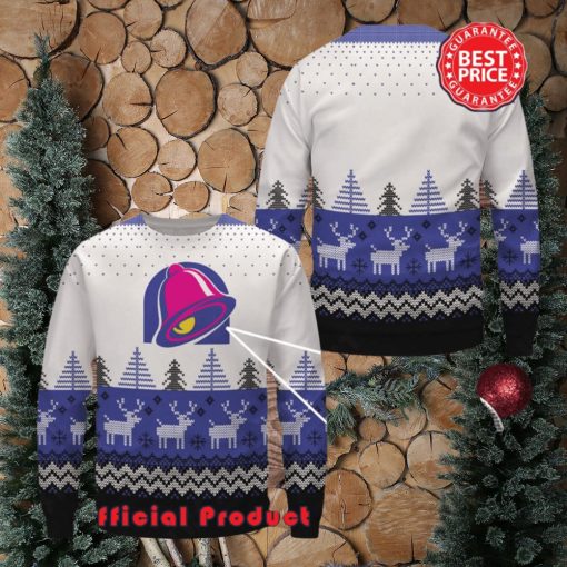 Taco Bell Wool Logo Reindeer Snowflake Ugly Christmas Sweater