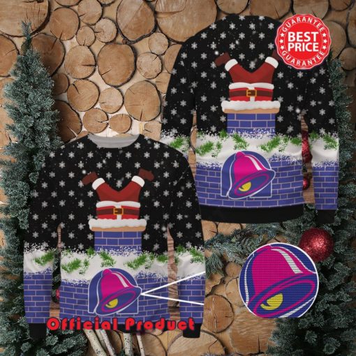 Taco Bell Wool Santa Claus In Funnels Logo Ugly Christmas Sweater