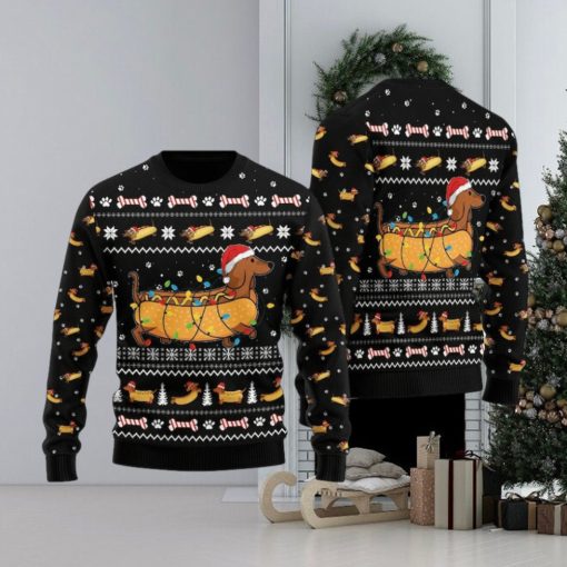 Taco Dachshund Ugly Christmas Sweater