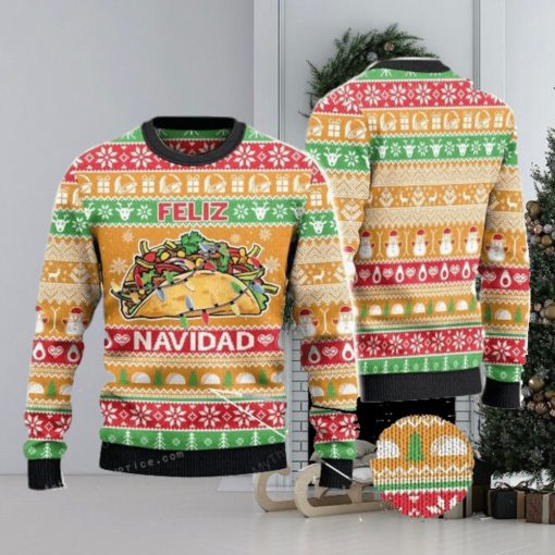 Tacos Lovers Gift Feliz Navidad Ugly Sweater Christmas Party