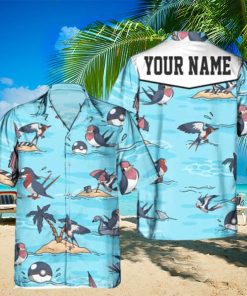 Taillow Pokemon Hawaiian Shirt Custom Name Practical Beach Gift For Daughter