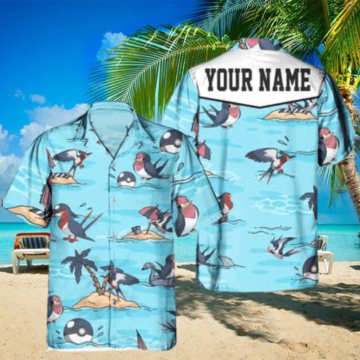 Taillow Pokemon Hawaiian Shirt Custom Name Practical Beach Gift For Daughter