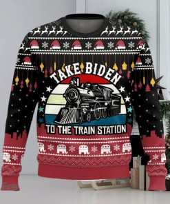 Take Biden To the Train Station Ugly Christmas Sweater 2023 Christmas Gift For Men And Women