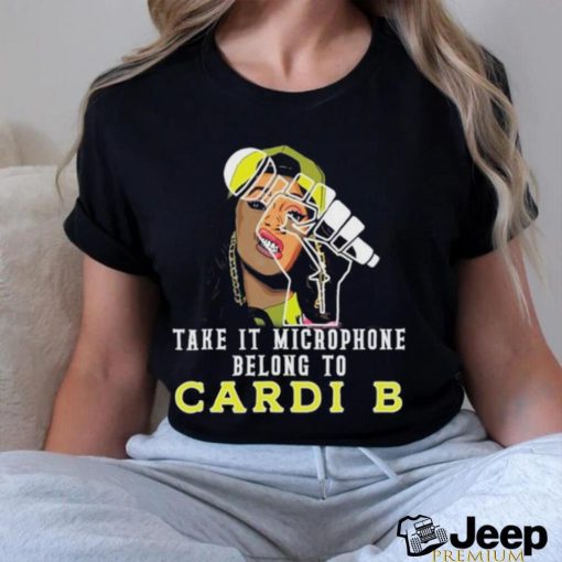 Take it microphone belong to cardi b shirt