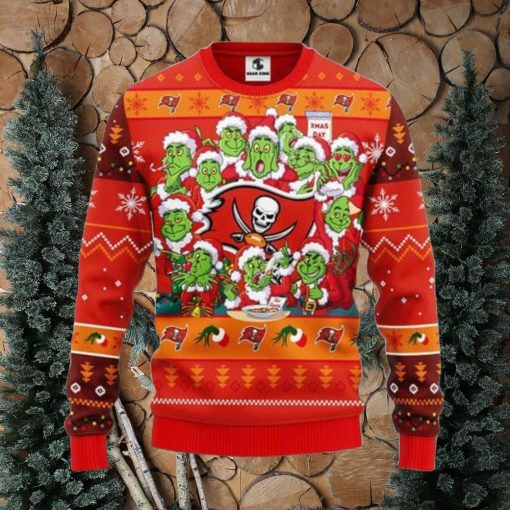 Tampa Bay Buccaneers 12 Grinch Xmas Day Ugly Christmas Sweater For Sport Fans Christmas Gift