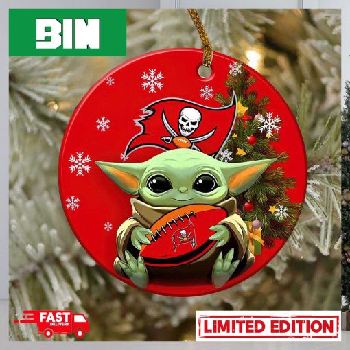 Tampa Bay Buccaneers Flag Baby Yoda NFL Christmas 2023 Christmas Tree Decorations Ornament_5145320 1