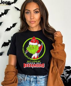 Tampa Bay Buccaneers I Hate People But I love My Santa Grinch Christmas Tshirt