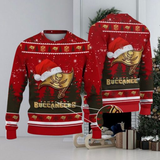 Tampa Bay Buccaneers Logo Wearing Santa Hat Christmas Gift Ugly Christmas Sweater Christmas Gift Ideas