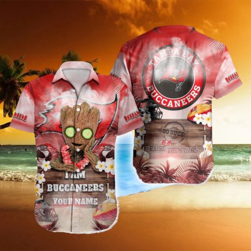 Tampa Bay Buccaneers NFL Hawaiian shirt Groot Funny Color Custom Name For Fans Gift