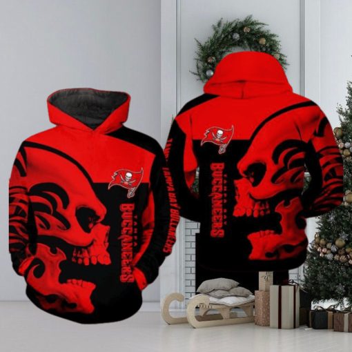 Tampa Bay Buccaneers NFL Skull 3D Printed Hoodie