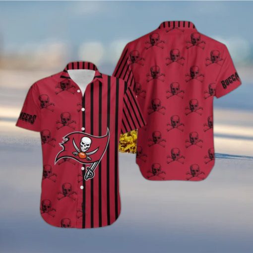 Tampa Bay Buccaneers Stripes and Skull Danger Hawaiian Shirt Gift For Halloween