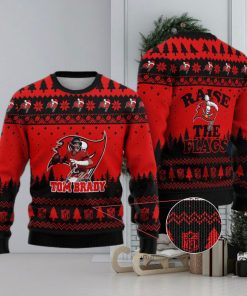 Tampa Bay Buccaneers – Tom Brady #2 Raise The Flags Ugly Christmas Sweater