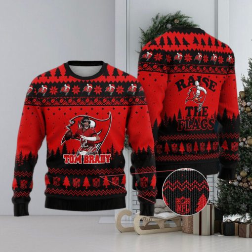 Tampa Bay Buccaneers – Tom Brady #2 Raise The Flags Ugly Christmas Sweater