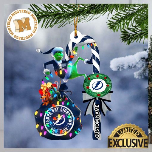 Tampa Bay Lightning NHL Grinch Candy Cane Personalized Xmas Gifts Christmas Tree Decorations Ornament_5246330 1