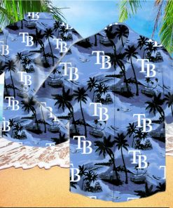 Tampa Bay Rays Mlb Hawaiian Graphic Print Short Sleeve Hawaiian Shirt