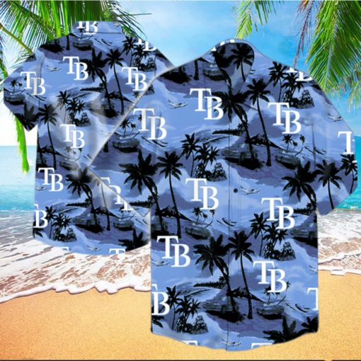 Tampa Bay Rays Mlb Hawaiian Graphic Print Short Sleeve Hawaiian Shirt