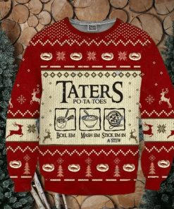 Taters Potatoes LOTR Red Ugly Christmas Sweater