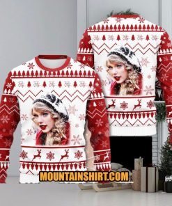 Taylor Swift 3D Ugly Sweater Red White