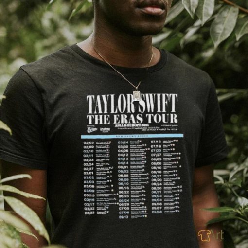 Taylor The Eras Tour Asia And Europe 2024 T  shirt